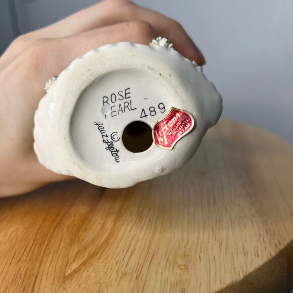 Vintage Geo Z Lefton June Birthday Angel Figurine Rose Pearl #489 JAPAN READ - Picture 12 of 12